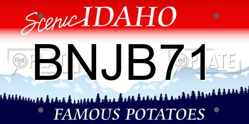 BNJB71 Idaho License Plate