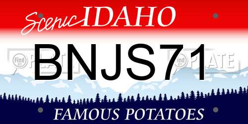 BNJS71 Idaho License Plate