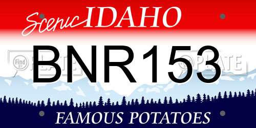 BNR153 Idaho License Plate
