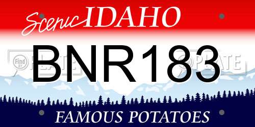BNR183 Idaho License Plate