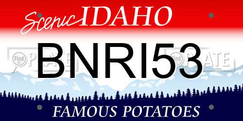 BNRI53 Idaho License Plate