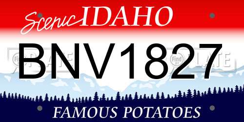 BNV1827 Idaho License Plate