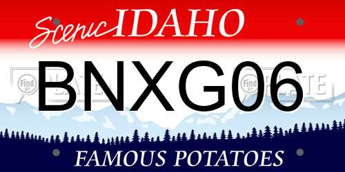 BNXG06 Idaho License Plate