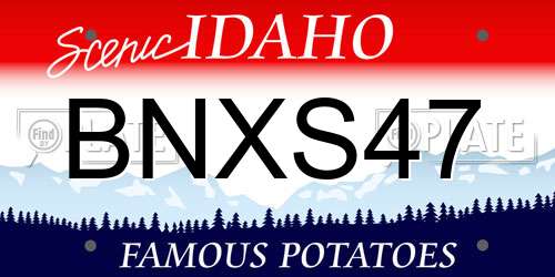 BNXS47 Idaho License Plate