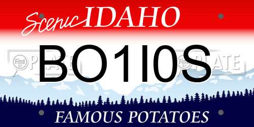 BO1I0S Idaho License Plate