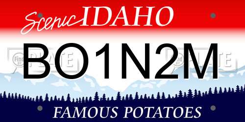 BO1N2M Idaho License Plate