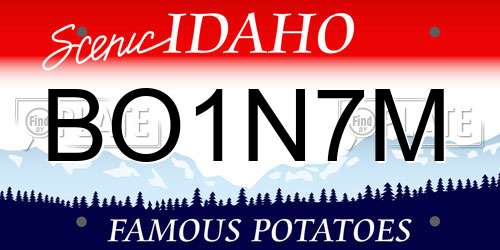 BO1N7M Idaho License Plate