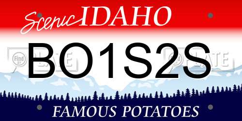 BO1S2S Idaho License Plate