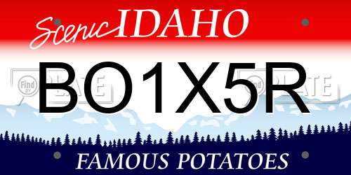 BO1X5R Idaho License Plate