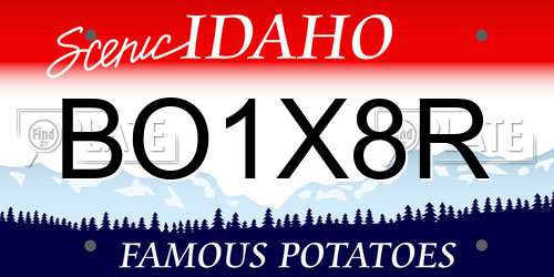 BO1X8R Idaho License Plate