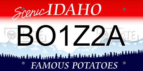 BO1Z2A Idaho License Plate