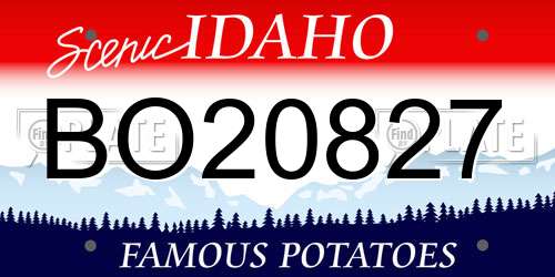 BO20827 Idaho License Plate