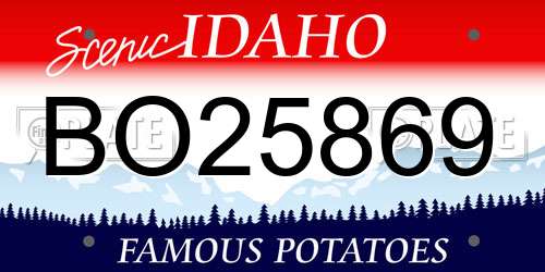 BO25869 Idaho License Plate
