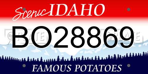 BO28869 Idaho License Plate