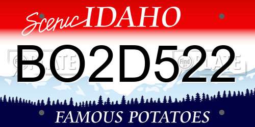 BO2D522 Idaho License Plate