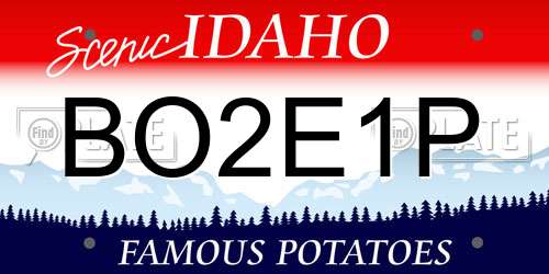 BO2E1P Idaho License Plate