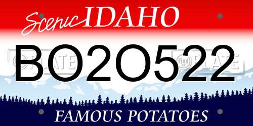 BO2O522 Idaho License Plate