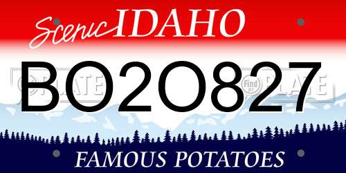 BO2O827 Idaho License Plate