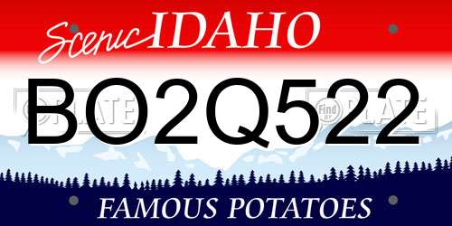 BO2Q522 Idaho License Plate