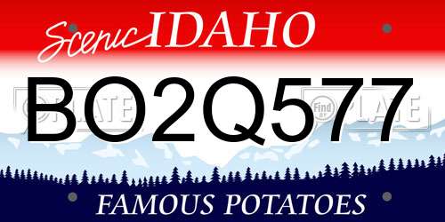 BO2Q577 Idaho License Plate
