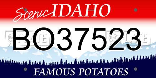 BO37523 Idaho License Plate