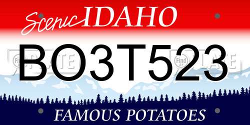 BO3T523 Idaho License Plate