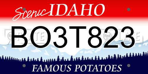 BO3T823 Idaho License Plate