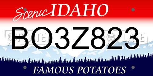 BO3Z823 Idaho License Plate