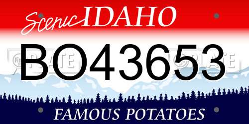 BO43653 Idaho License Plate