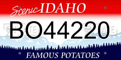 BO44220 Idaho License Plate