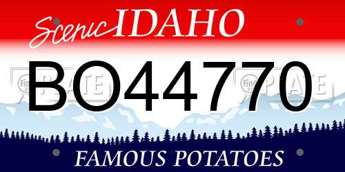 BO44770 Idaho License Plate