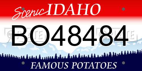 BO48484 Idaho License Plate