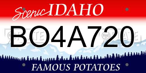 BO4A720 Idaho License Plate