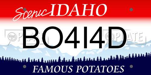BO4I4D Idaho License Plate