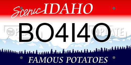 BO4I4O Idaho License Plate