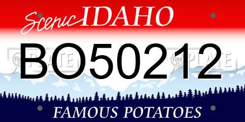BO50212 Idaho License Plate