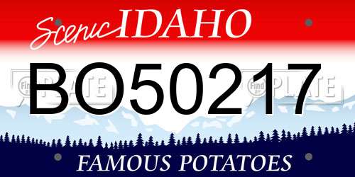 BO50217 Idaho License Plate