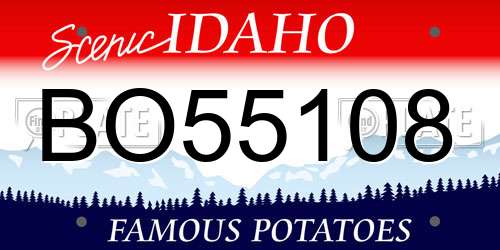 BO55108 Idaho License Plate
