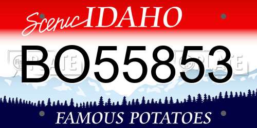 BO55853 Idaho License Plate