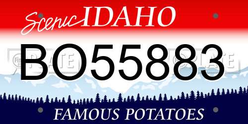 BO55883 Idaho License Plate