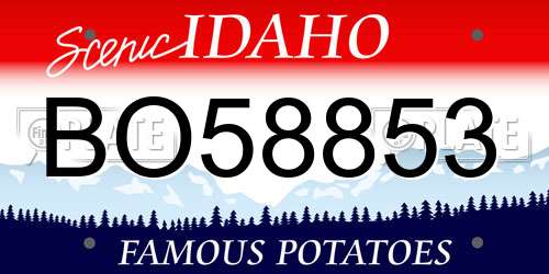 BO58853 Idaho License Plate