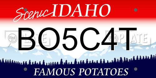 BO5C4T Idaho License Plate