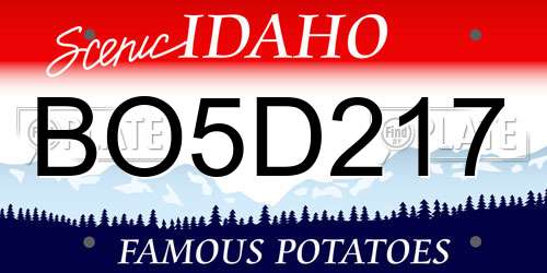 BO5D217 Idaho License Plate