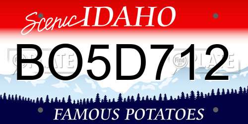 BO5D712 Idaho License Plate
