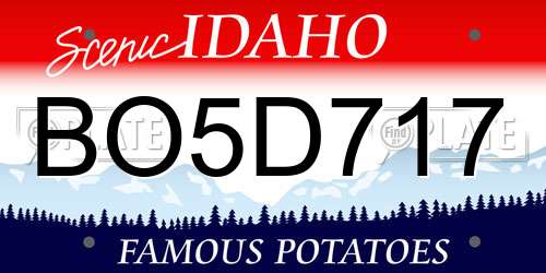 BO5D717 Idaho License Plate