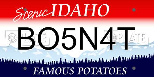 BO5N4T Idaho License Plate