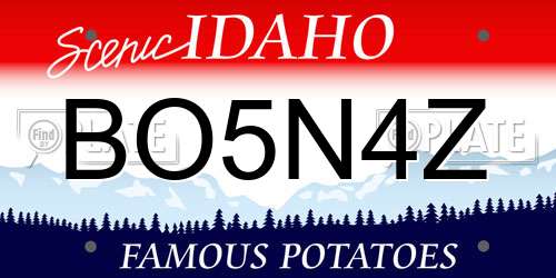 BO5N4Z Idaho License Plate