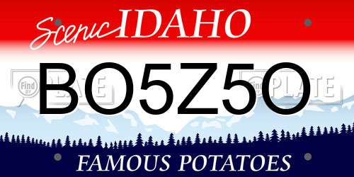 BO5Z5O Idaho License Plate