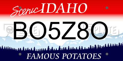 BO5Z8O Idaho License Plate