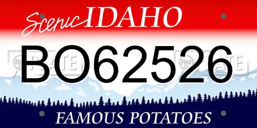 BO62526 Idaho License Plate